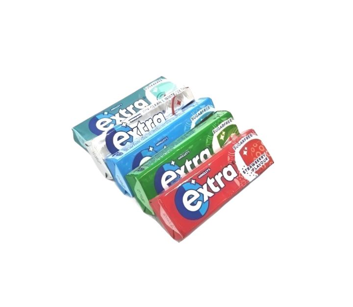 Wrigley's Extra Chewing Gum - Different Sugar-Free Flavors - Strawberry, Spearmint, Peppermint, White & Cool Breeze -10 Sticks per Pack, 5-Pack- Imported Freshness