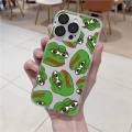 Sad Frog Pepe Phone Case For iPhone 11 12 Mini 13 14 15 Pro XS Max X 8 Plus SE XR Transparent Shell. 