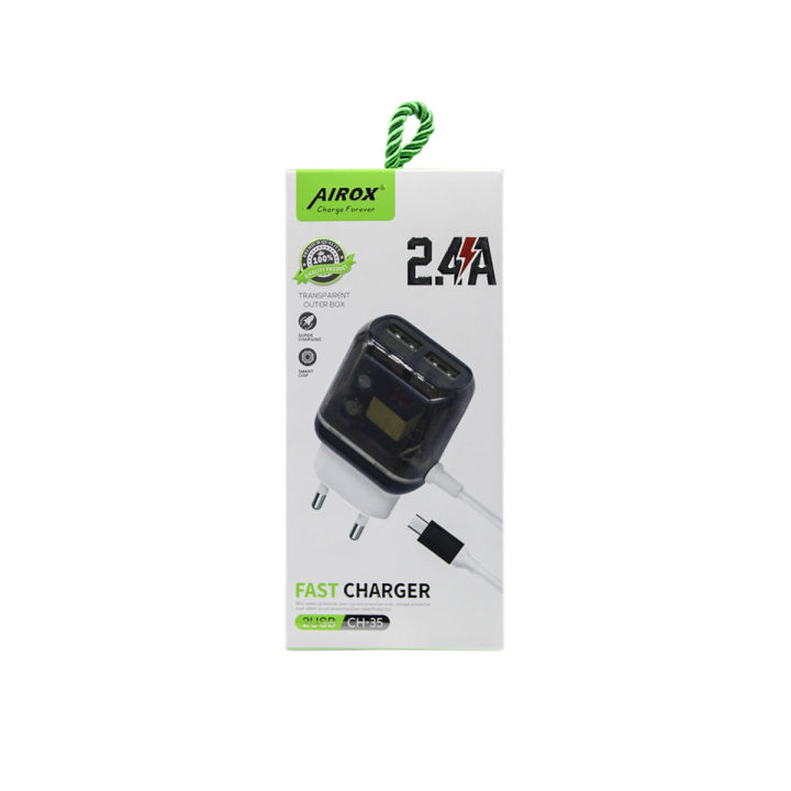 Airox CH-35 2.4A Fast Charger: Charge Multiple Devices, 3 USB Ports, Quick Wall Charger