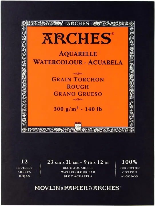 Canson%20Arches%20Artist%20Watercolor%20Pad%20Rough%20Grain%20Cold%20Press%2012%20Sheets:%20300gsm%20Arches%20Art%20Paper%20for%20Watercolor%20Gouache%20Ink%20Acrylic%20and%20More%20-%20Image%202