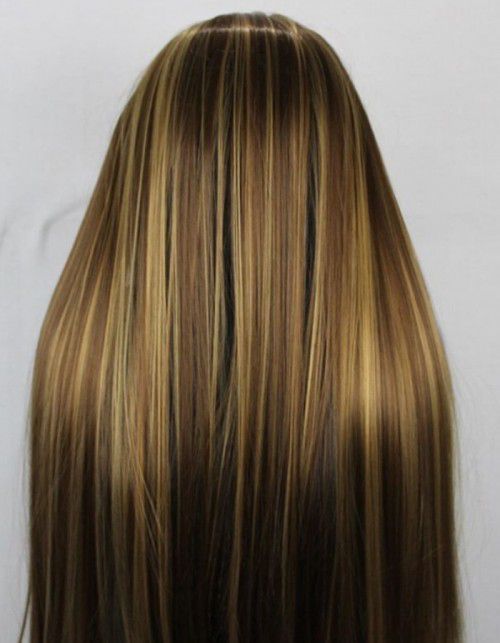 5%20clips%20golden%20brown%20sticking%20long%20hair%20extension%20-%20Image%202