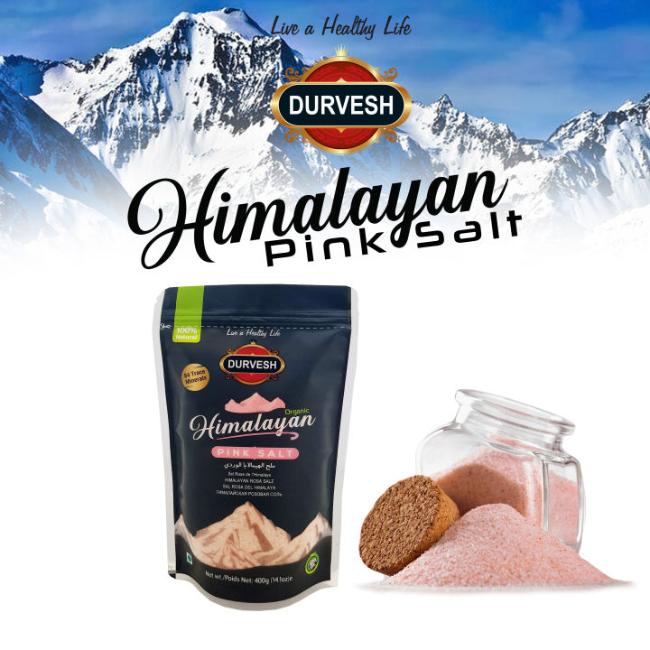 DURVESH HIMALAYAN PINK SALT 400gm | PINK SALT FINE | PINK SALT SUJI | PINK SALT COARSE 100% PURE & NATURAL | PINK ROCK SALT COARSE GRAIN