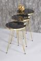 Mdf Wood Round Nesting Table With Metal Stand 1 Pcs / Set of 3 Round table Table Decoration coffee table round coffee table dining table Nesting table set Side Table Coffee Table nesting table Decor. 