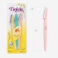 Tinkle 3 Pcs Set - Ladies Eyebrow Razor, Zigzag Razor, Safety Razor For Girls, Face Razor, Body Razor For Women, Eyebrow Shave, Eyebrow Trimmer, Face Epilator, Eye Forehead Shaver, Grooming Eyebrow Shaper, Stainless Steel Razor, Facial Hair Removal. 