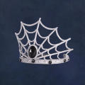 Synthetic Spider Crown Eye-catching Non-Drop Black Halloween Crown Lightweight Cosplay Crown for Halloween Parties Masquerade. 