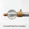 Pack Of 2 - Beautiful Crystal Ends For Curtain Rod - Elegant Design. 