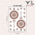 Red Henna Waterproof Tattoo Stickers Instant  Mehndi Design for Wedding Bridal Makeup. 