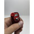 Tasbeeh Counter Fancy - Finger Tally Counter - Finger Counter Digital Led Tasbeeh, Mechanical Manual Clicker Number Lap Tracker Counter - Diamond Decorated. 