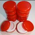 Pack of 10 Empty Cream Containers Cosmetics Jars for Makeup 18 Gram Red. 