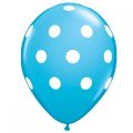 Pack Of 100 - 12 Inch Latex Skye Blue Polka Dot Balloon - Skye Blue !. 