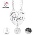 Couple Love Key Lock Necklace gift for Friends Couples. 