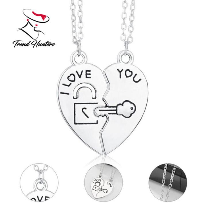 Couple Love Key Lock Necklace gift for Friends Couples