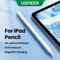 UGREEN Active Stylus Pen for iPad, Apple Pencil Alternative with Type C Charging, Magnetic Attachment, Tilt & Pressure Sensitivity, Includes Extra Nibs, Compatible with iPad Air 3/4, iPad Pro 2021 2022 2023 2024 Models. 