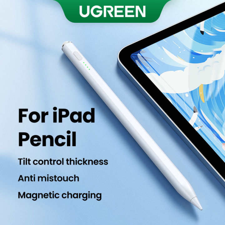 UGREEN Active Stylus Pen for iPad, Apple Pencil Alternative with Type C Charging, Magnetic Attachment, Tilt & Pressure Sensitivity, Includes Extra Nibs, Compatible with iPad Air 3/4, iPad Pro 2021 2022 2023 2024 Models