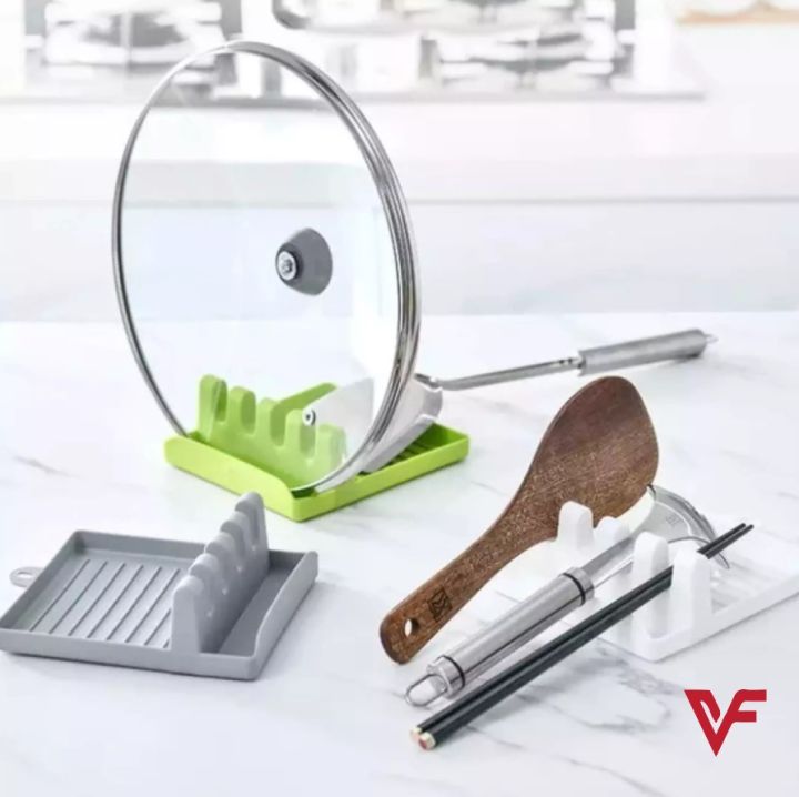 Kitchen Spoon Holders Fork Spatula Rack Shelf Tong Hooks Organizer Plastic Spoon Rest Mat With Drip Pad Chopsticks Holder Non Slip Spoons Pad Kitchen Utensil Silicone Utensil Heat Resistant Kitchen Gadgets And Cooking Tools