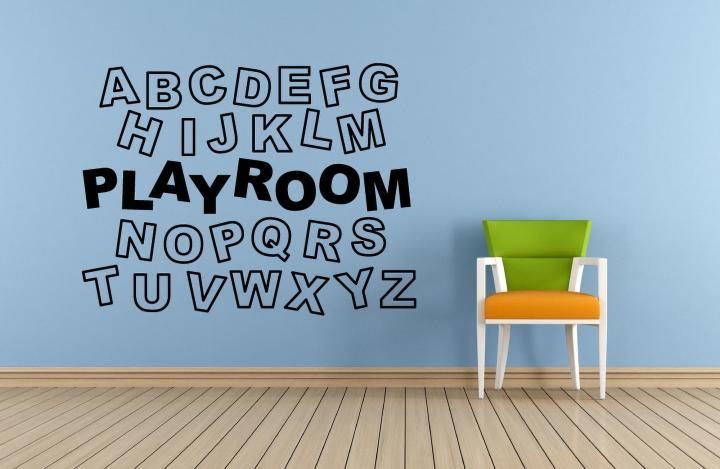 ABC Alphabet Letters Playroom Quotes Wall Sticker Art Decal for Kids ...