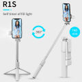 Wireless Bluetooth-compatible Selfie Stick with Led Ring Light Foldable Tripod Monopod For iPhone Android Live Tripod Wholesale. 