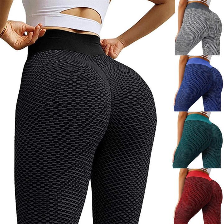 Breathable Yoga pants Stretchy Quick-drying Honeycomb patterned Cropped pants Tight-fitting Weight loss pants for Gym workout