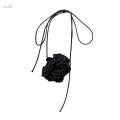 Flower Choker Necklace for Women Neck Flower Choker Party Festival Halloween Black. 
