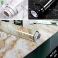 60cm × 200cm Self Adhesive Black / White Marble Sheet for Kitchen - Anti Oil and Heat Resistant Wallpaper. 