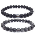 CLASSIC Vintage wholesale mens bracelets Frosted stone men bracelet stone/black bead bracelet. 