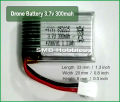 3.7v 300mAh RC Drone Helicopter Airplane Lipo Battery. 