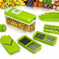 Nicer Dicer Plus 14-in-1 Vegetable Cutter, Fruit Slicer, Vegetable Peeler, All-in-One Vegetable & Fruit Slicer, Peeler & Grater. 