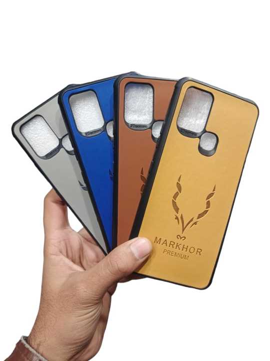 Infinix Hot 10 Leather Design Color soft Leather With Camera Protection Back Cover