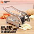 Potato Chips Cutter, Stainless Steel Chips Making Machine, French Fries Potato Chipper Machine, Stainless Steel Slicer Chopper, Vegetables Cucumber Carrot Onion in Silver, Potato Chipper French Fries Cutter for Kitchen – Commodity Store. 