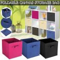 Toy Storage Box Foldable Square Fabric Storage Bin Collapsible Box Clothes Organizer Cube. 