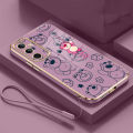 Samsung Galaxy A56 A36 A26 5G Lovely Lotso Bear Case Glossy Square Plating Silicon Casing Cover. 