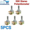 5/10PCS 50K 100K Ohm Variable Resistors Dual Rotary Potentiometer 6 Pin Stereo Volume Control. 