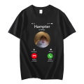 Dank Meme Hamster Staring Front Camera Hampter Calling T-shirt Fashion Short Sleeve T-shirts Oversized Streetwear Unisex. 