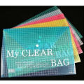 Clear Bag file for Documents (4 Pcs) - Clear Bag Transparent Button File - Clear Filing Document Bags - MultiColour Plastic Folder Legal Size. 