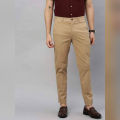 cotton world-men-s-pants-men-s-cotton-lycra-Beige Color-slim-fit-pants. 
