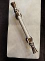 "Fancy Silver-White Door Handle: Heavy-Duty 14-Inch Gate Handle for Main Gates and All Wooden Doors (D3) - Complete with Screws". 