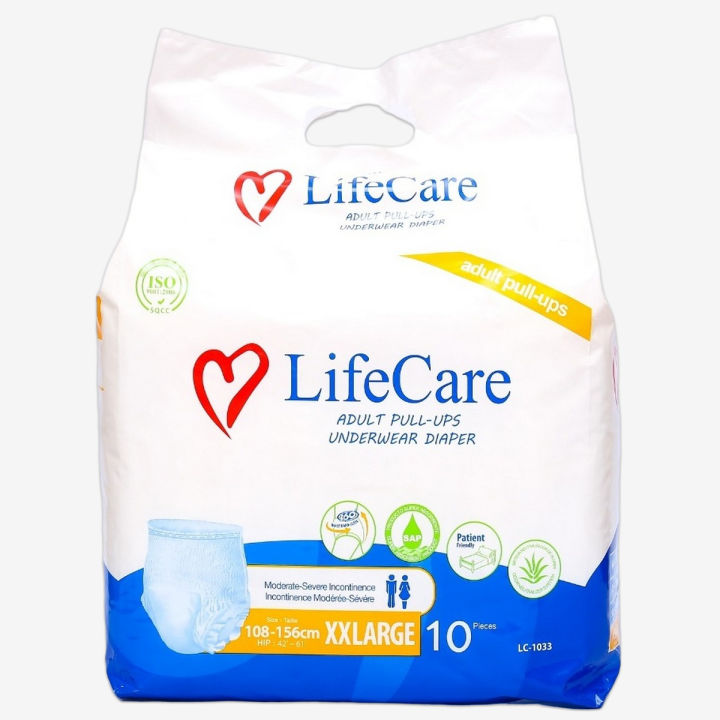 Life Care Adult Incontinence Pants for Men and Women - Pull Up Maxi Dry Underwear for Safe Leak Protection from Weak Bladder - Bed Wetting Disposable Nappies Panty 10s - XXL Extra Extra Large Size