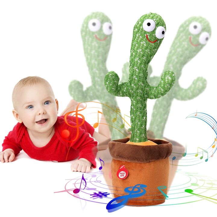 Cactus Plush Funny Electronic Shaking Cactus Singing Dancing Cactus Twisting Cactus Cute Plush Toy Education Toy Plush Toy with 120 Songs for Home Decoration and Children Playing Birthday Gift Kids Toy ( Battery Operated )