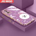 JIUMOO For Realme 7 5G Realme V5 5G Case Fashion Cartoon Rabbit Side Phone Case Edge Pattern Silicone Luxury Plating Casing Full Back Cover Camera Protection Cases Shockproof Softcase. 