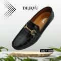 Dejavu Premium Range Black Loafer Moza Shoes by Sole in Box. 