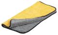 2-FACED SOFT TOUCH MICROFIBER TOWEL -yellow and grey. 