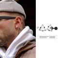 Men Earring Triangle Pierced Crystal Zircon Stud Earrings Stainless Steel Tiny Minimalist Studs For Mens Women Jewelry. 