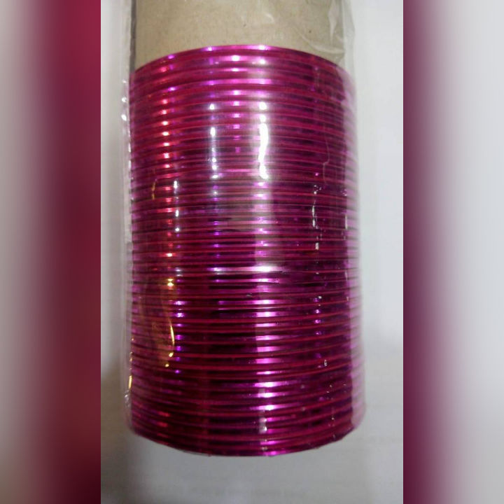 Plain Metal Bangles PINK Color - 36.Bangles size.2.5