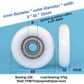 8*10*40mm Nylon Round Type Roller Door Window Drawer Guide Wheel POM Delrin Wrapped Bearing Pulley Plastic Wheel Sunlight Super Store. 
