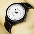 Miler Watch Men Sports Watches Brown Leather Band Analog Quartz Wristwatches. 