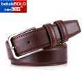 Dropshipping Fashion Men Belts Genuine Leather Luxury Designer Brown Vintage Waist Belt For Jeans Cinturon Cowboy Hombre. 