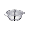 Sonex Stainless Steel Mega Wok with Glass Lid – Double Steel Design. 