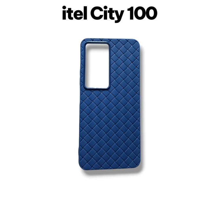 itel%20City%20100%20Back%20Cover%20Soft%20Matt%20New%20Woven%20Design%20Leather%20Feel%20tpu%20Case%20for%20Itel%20City%20100%204G%20-%20Image%203