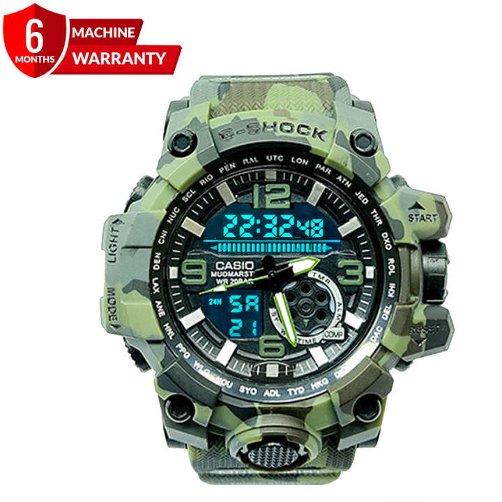 G-Shock Military Blue Dual Time Sports Watch Green Color