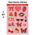 New Colorful Aesthetic Sticker Sheet for Journal - UNCUT Stickers for scrapbook - Aesthetic themed sticker pack. 